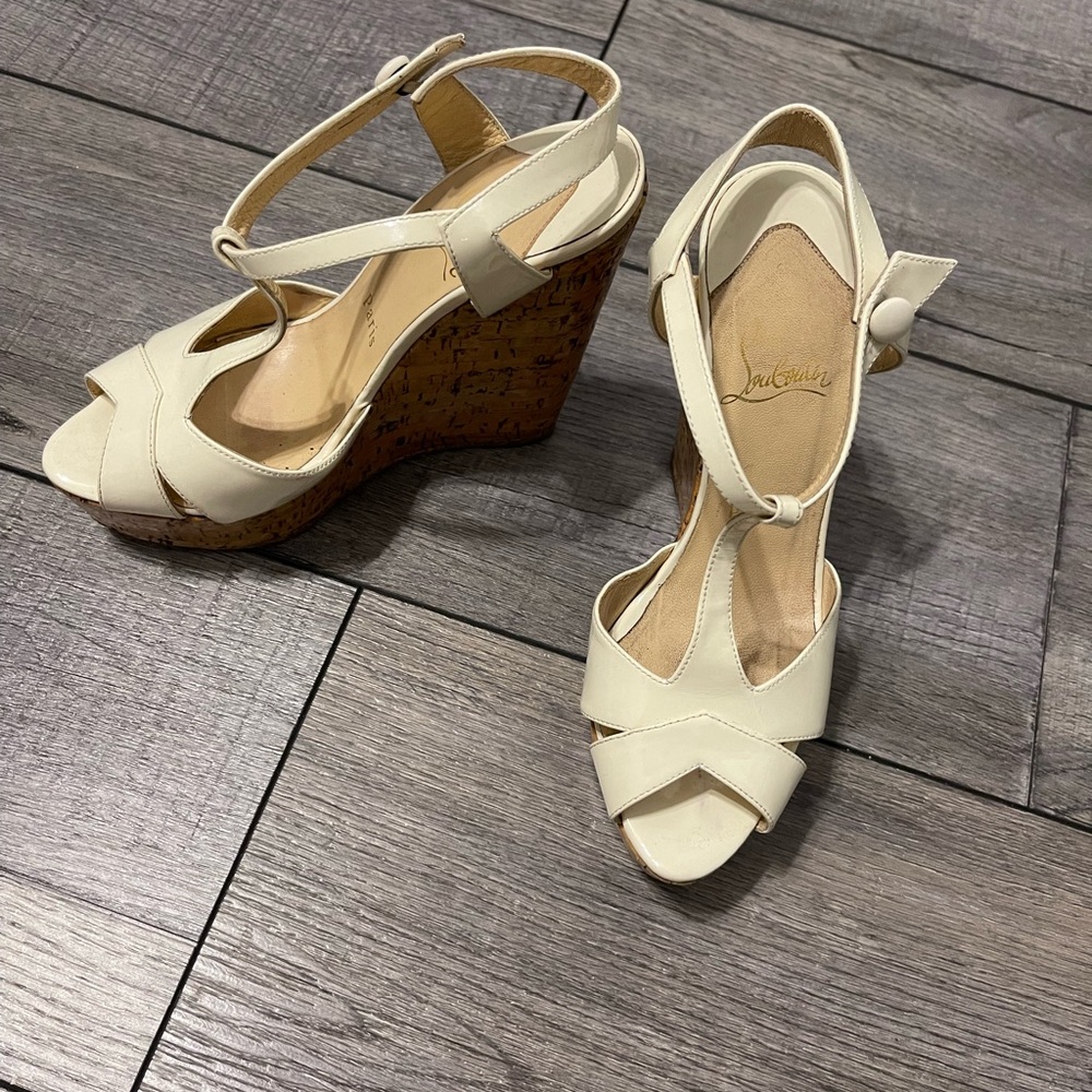Christian Louboutin Women's white Wedge Sandals size 36